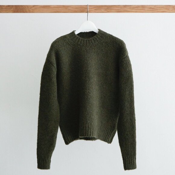 NWT Paloma Wool 1 Besito Intarsia Crewneck Alpaca Khaki Sweater Size M - Picture 2 of 14